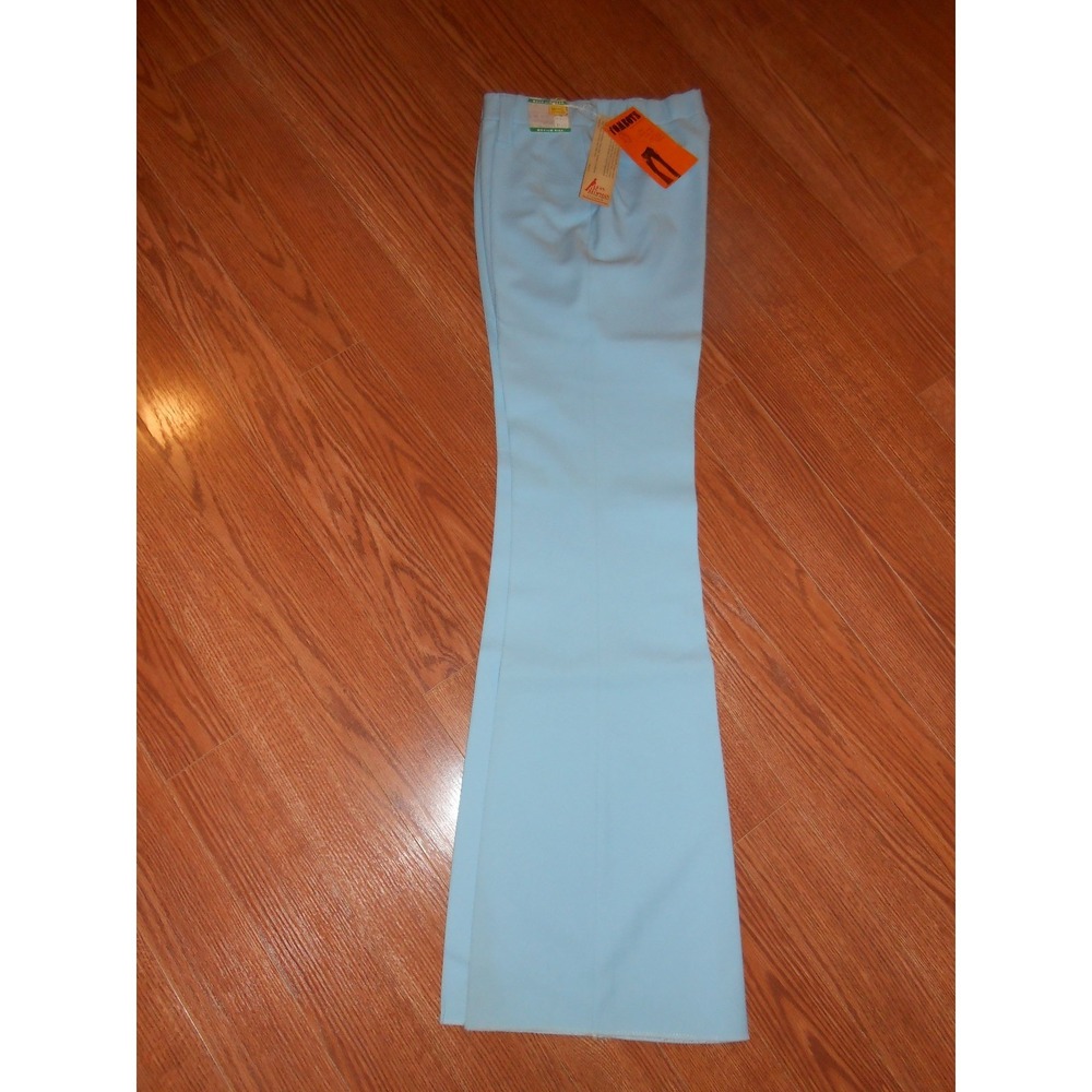 Womens Vintage H Bar C Ranchwear Baby Blue 27" waist Dress Pants Tomboy Stretch